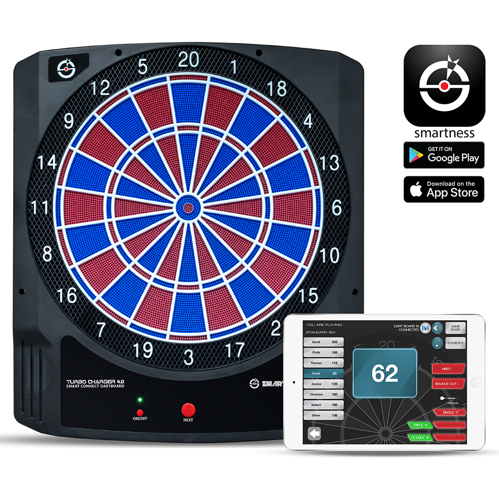 [94014] Carromco Zielscheibe Elektronische Dartscheibe mit App - Turbo Charger 4.0, Dart