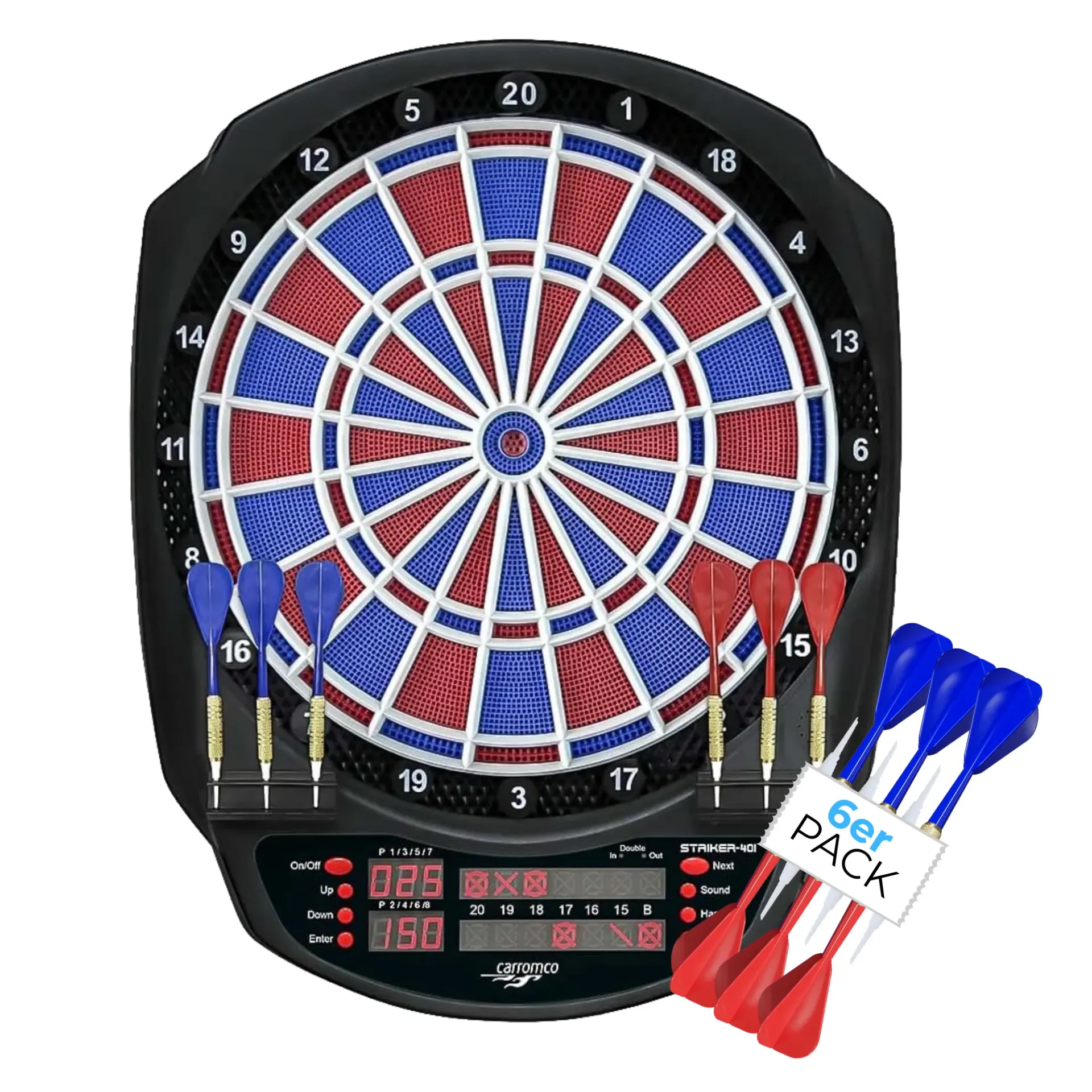 [92446] Striker-401 Electronic Dartboard with Adapter | Carromco