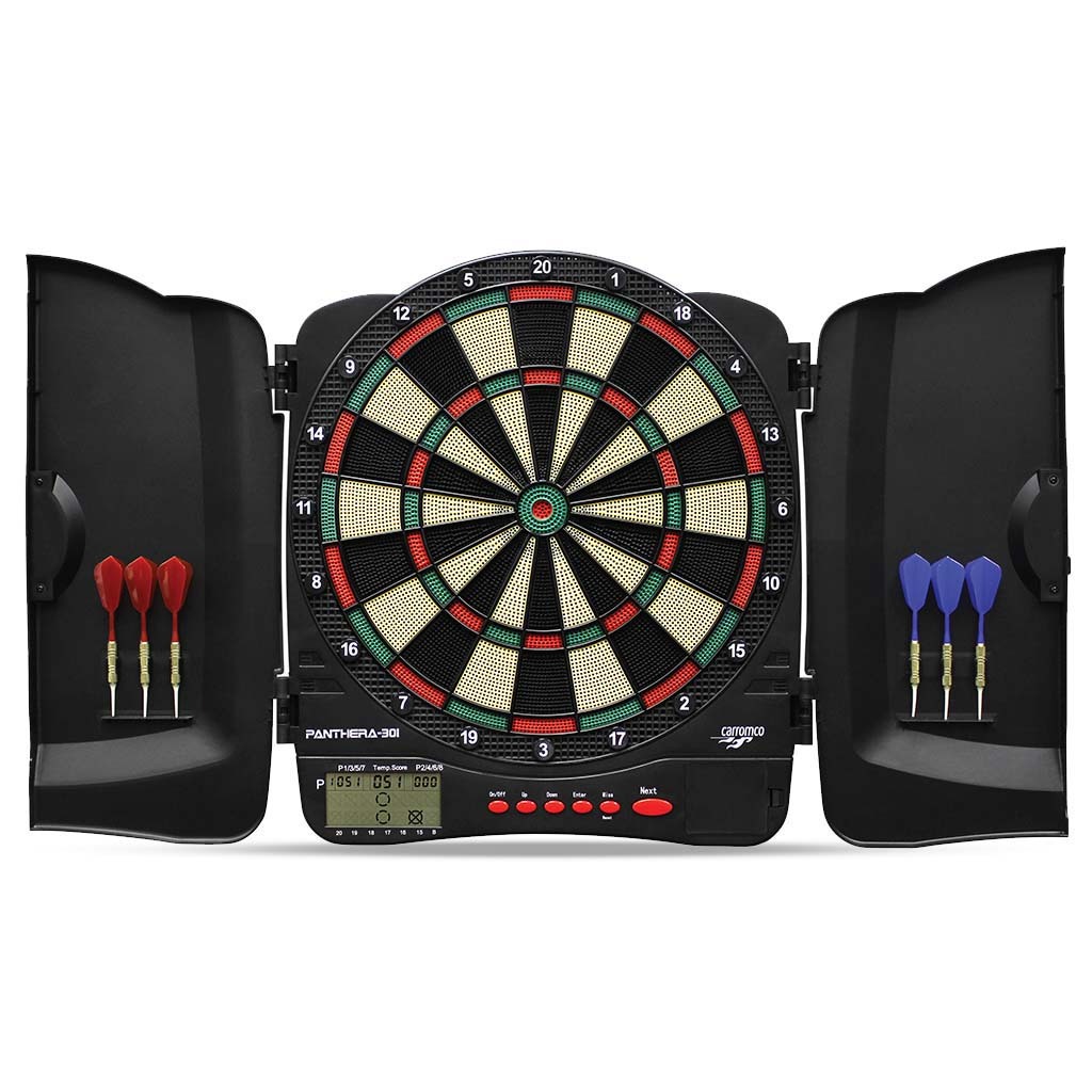 [93051] Carromco Zielscheibe Elektronische Dartscheibe Panthera-301, Softdartboard, Dart