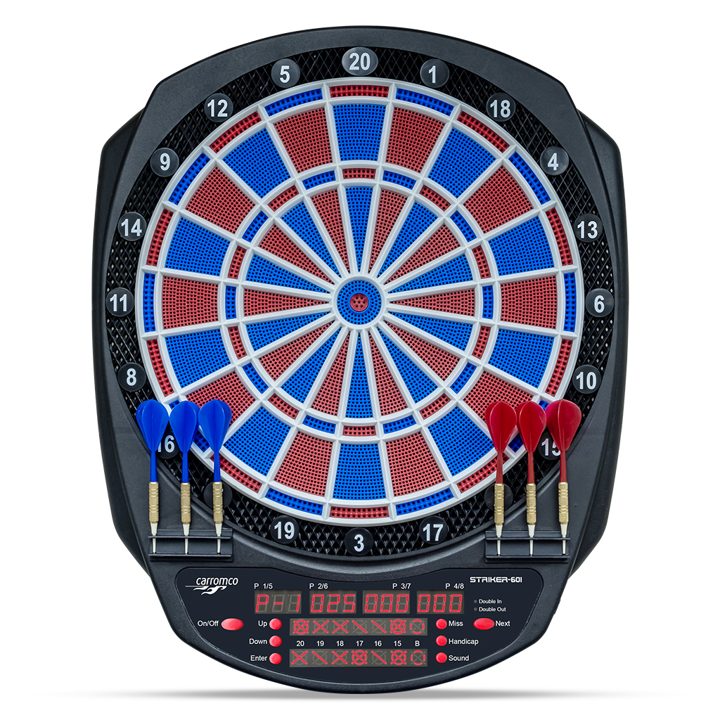 [92646] Carromco Zielscheibe Elektronische Dartscheibe STRIKER-601 – Softdartboard, Dart