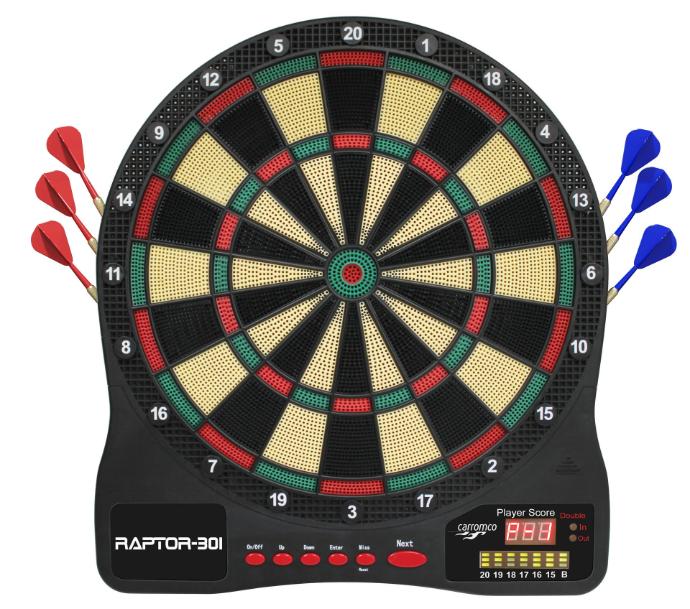 [92231] Carromco Wurfscheibe Dartscheibe elektronisch RAPTOR-301 – Darts, Dart Spiel