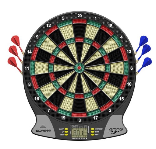 [92016] Score-301 #2 elektronische Dartscheibe , 4-Loch Abstand | Carromco