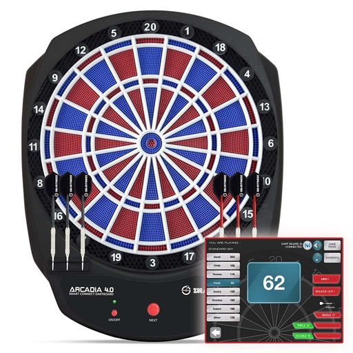 [94011] Carromco Zielscheibe Smartness Arcadia 4.0 - elektronische Dartscheibe Profi E-Dartboard