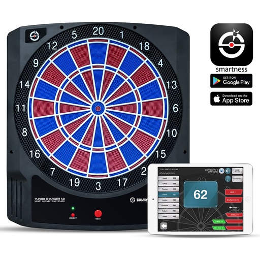 [94014] Carromco Zielscheibe Elektronische Dartscheibe mit App - Turbo Charger 4.0, Dart