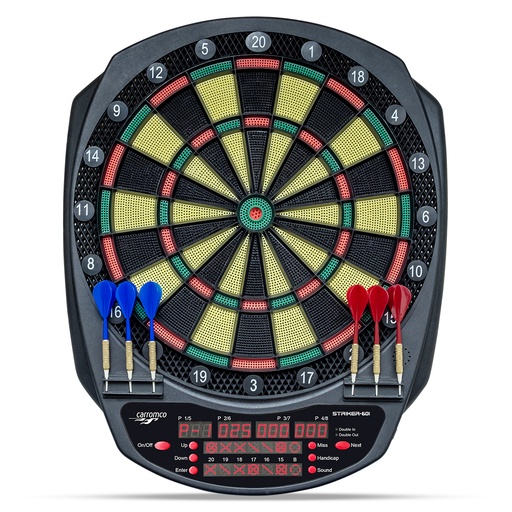 [92645] Carromco Zielscheibe Elektronische Dartscheibe STRIKER-601 – Softdartboard, Dart